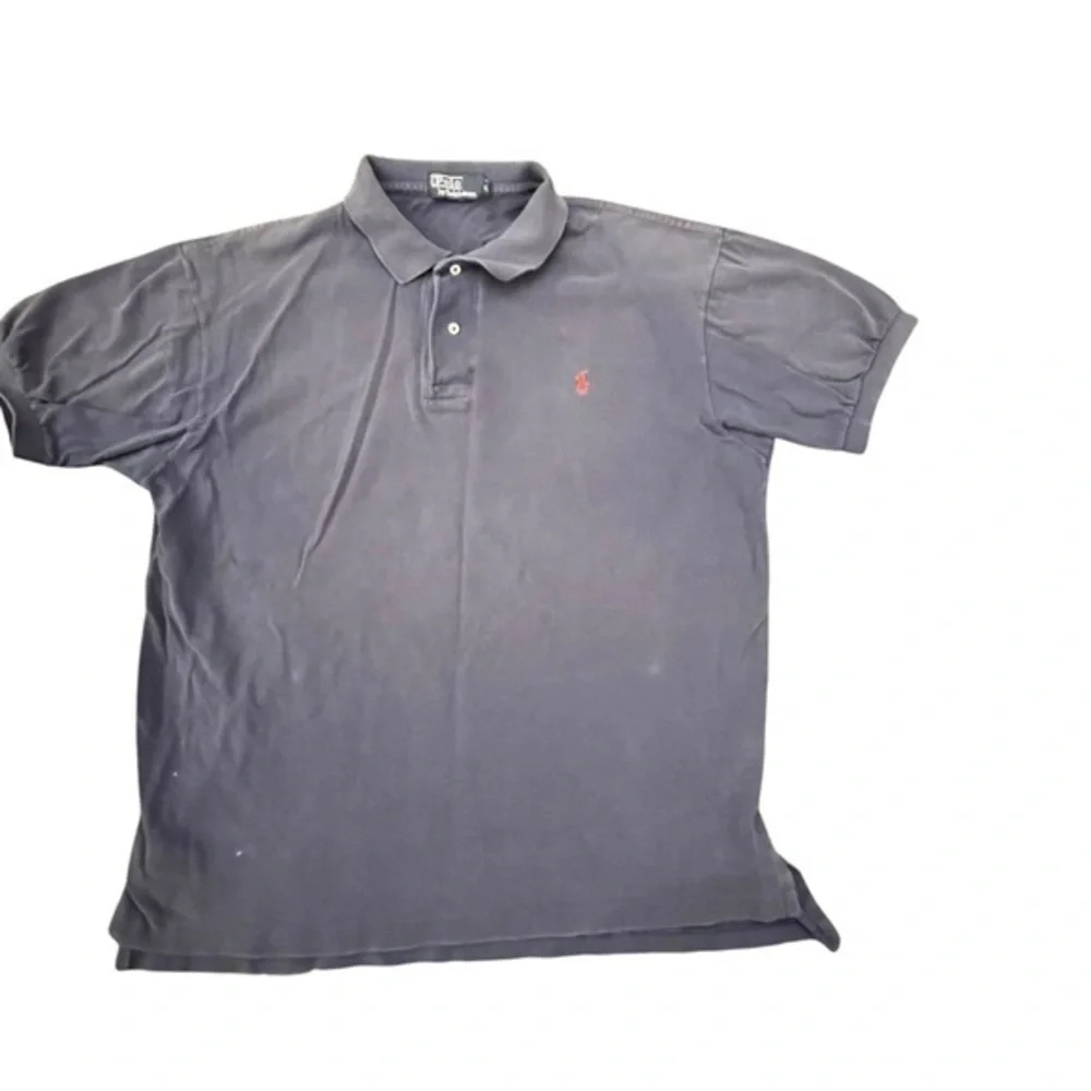 Ralph‎ Lauren Polo Shirt Mens Large Blue Short Sleeve Red Pony Vintage 90s